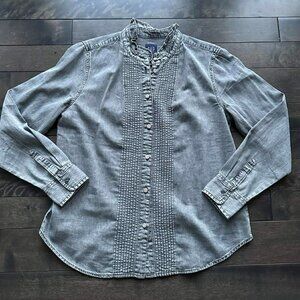 Gap Rhinestone Button Denim Shirt